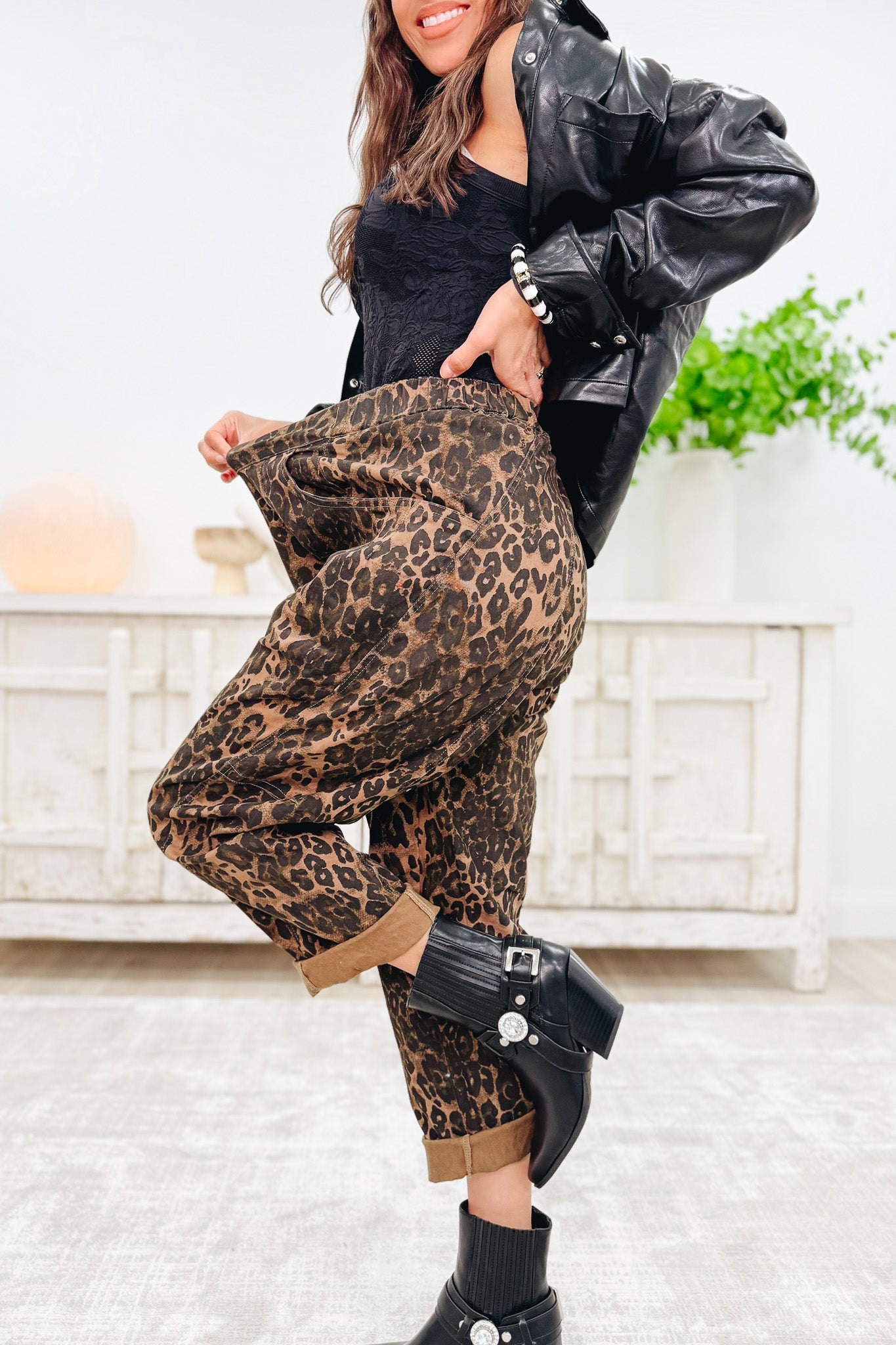 CAT Leopard Barrel Pants