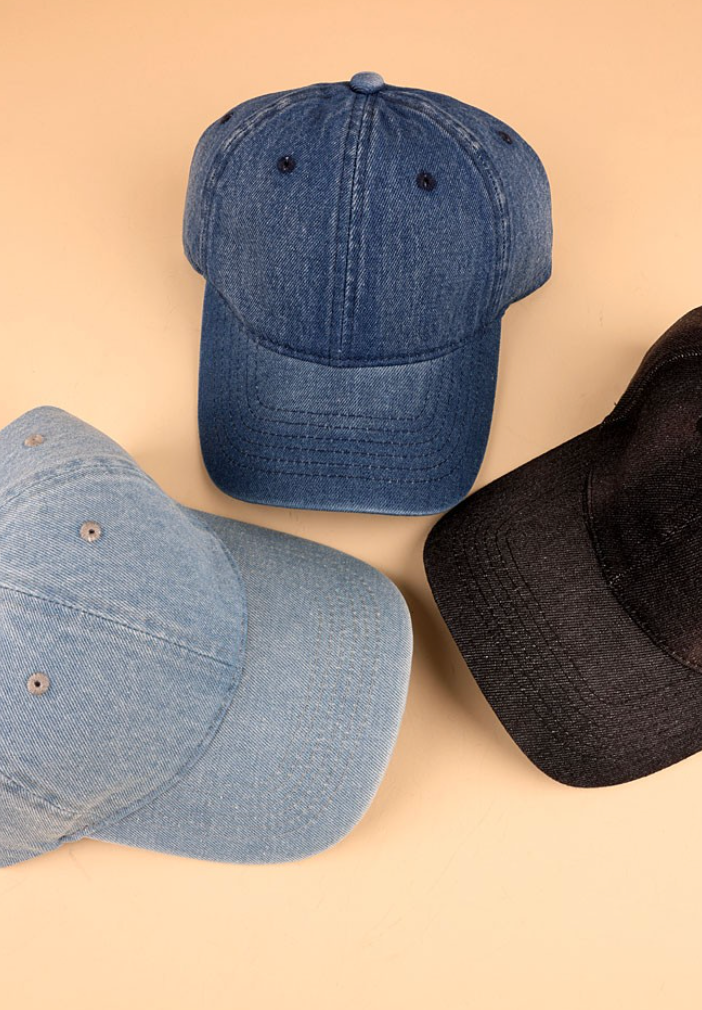 Denim Washed Cap - 3 Colors!