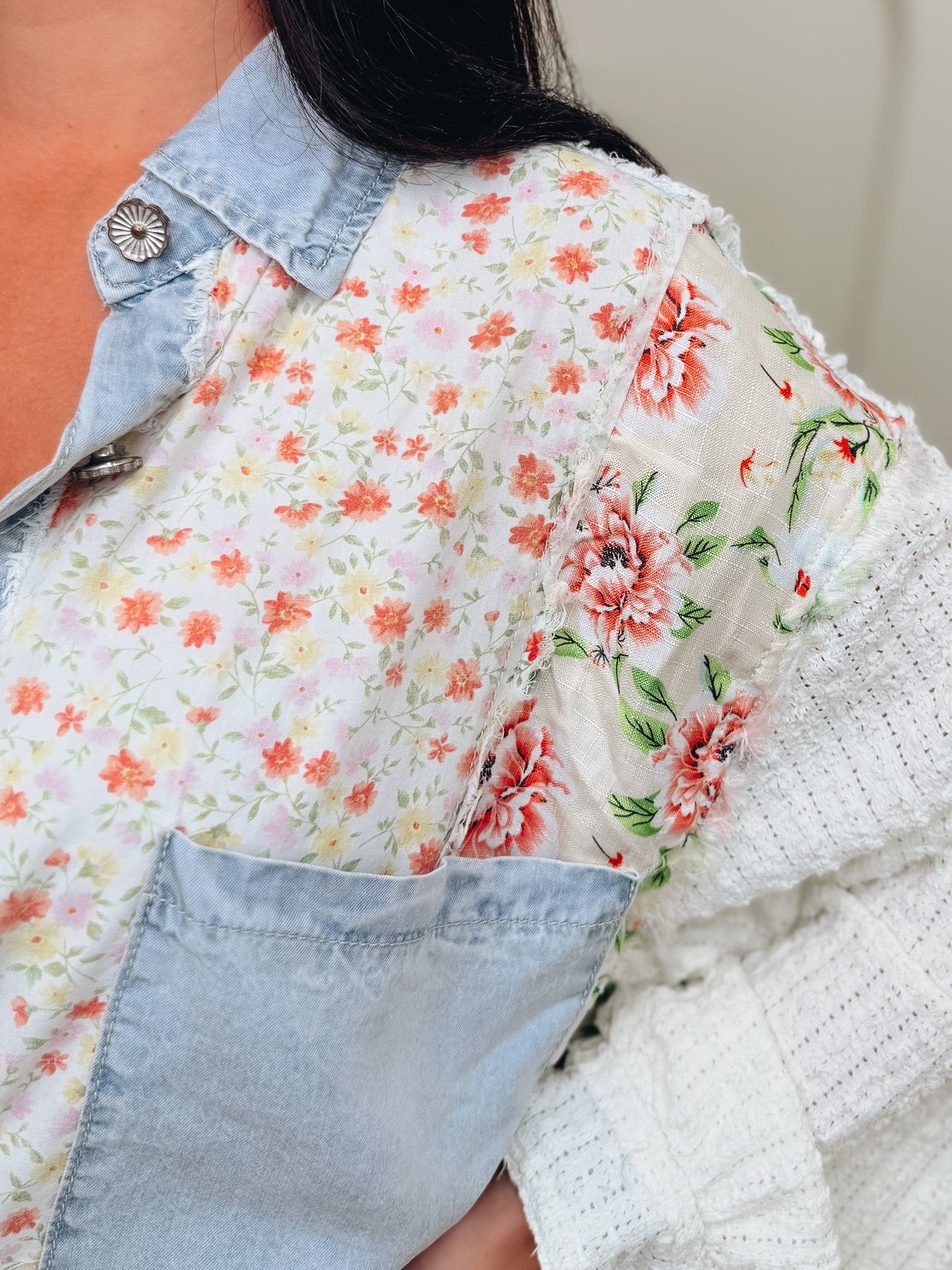Split Decisions Button Down Top - 2 Colors!