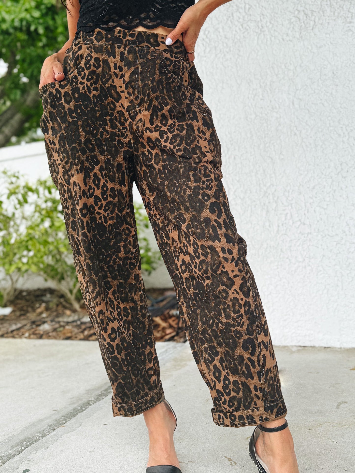 CAT Leopard Barrel Pants