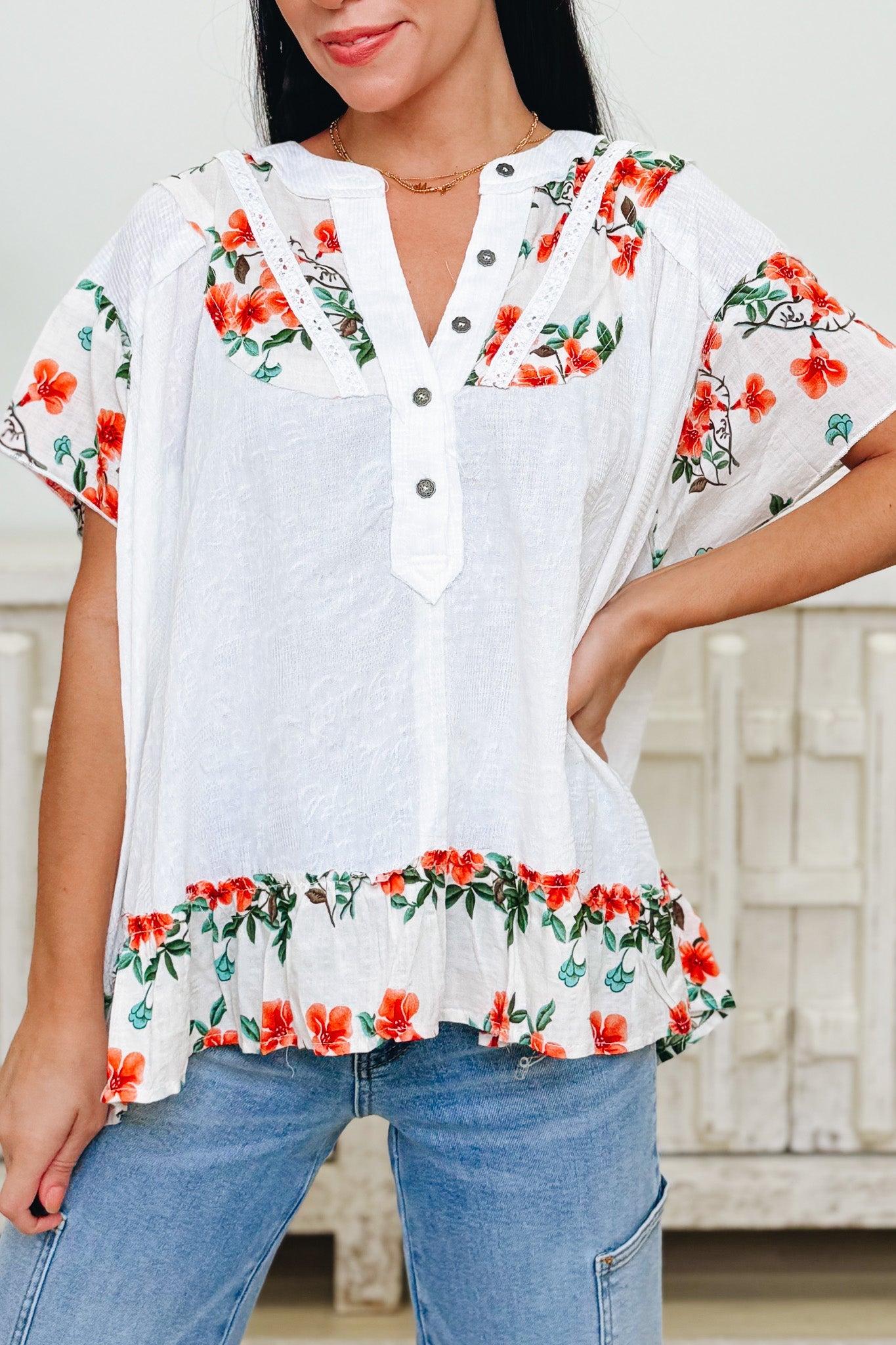 Give Her Flowers Floral Top - 2 Colors!