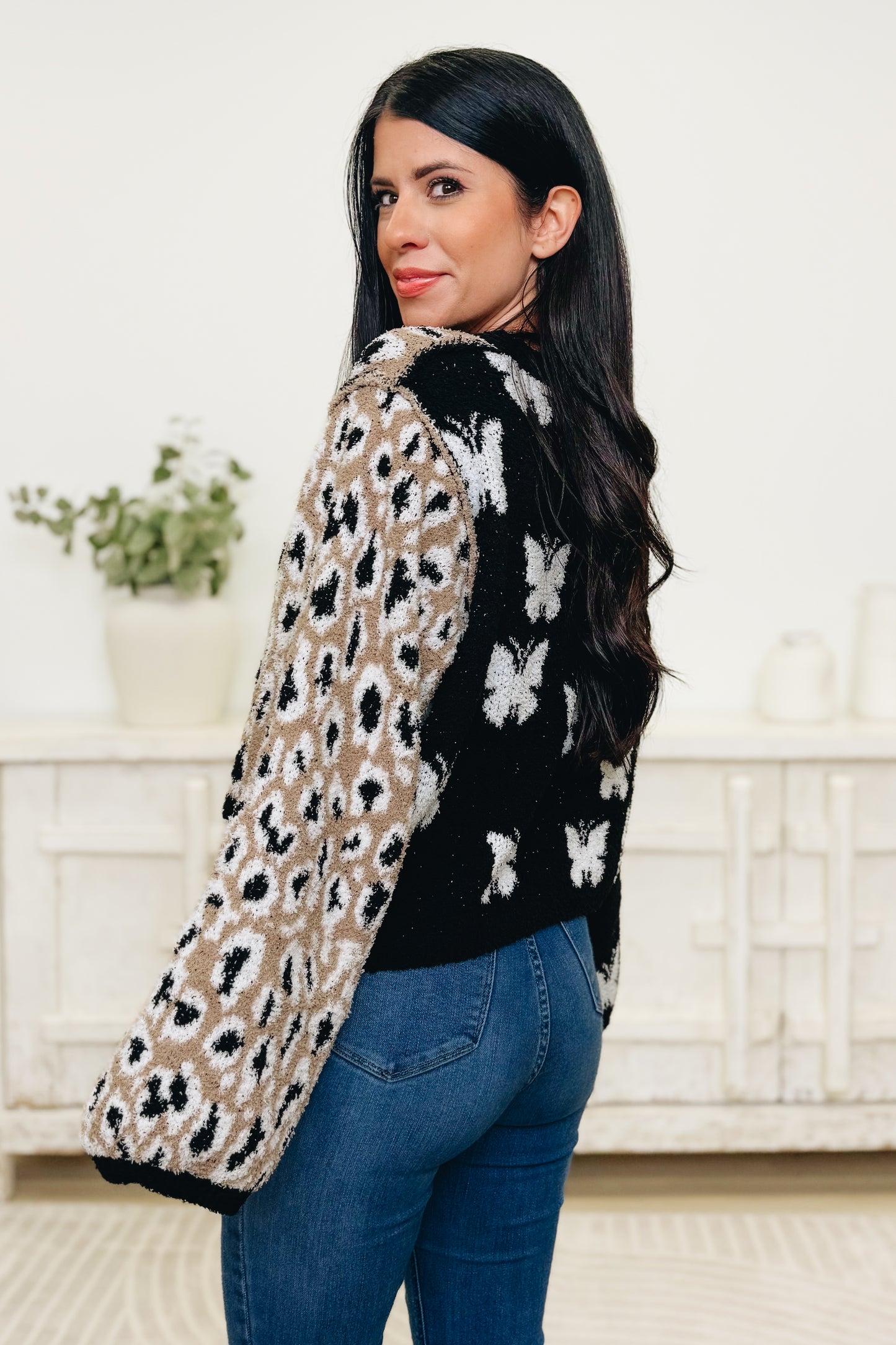 Fur & Flutter Sweater Top