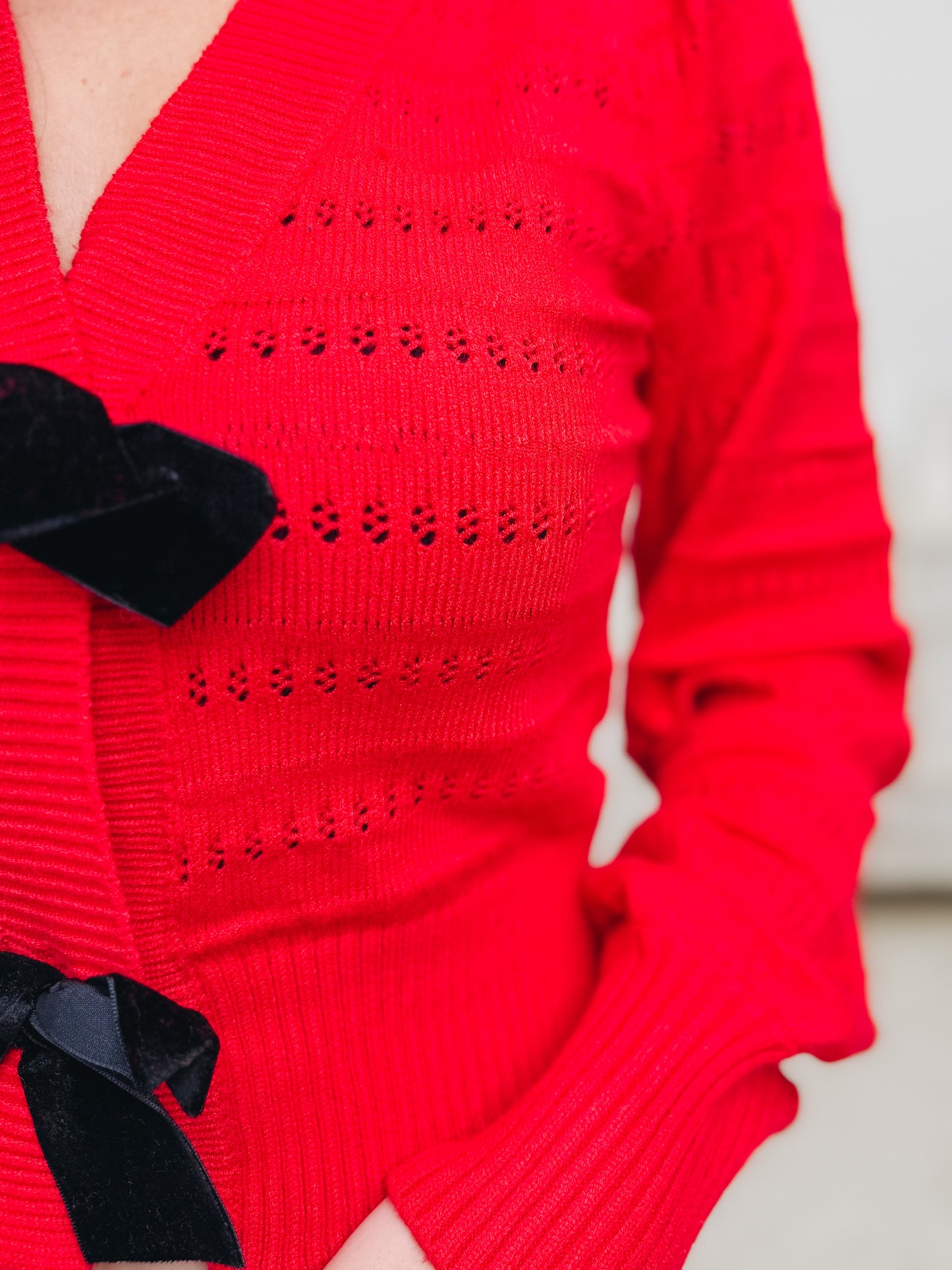 Open Surprise Bow Cardigan
