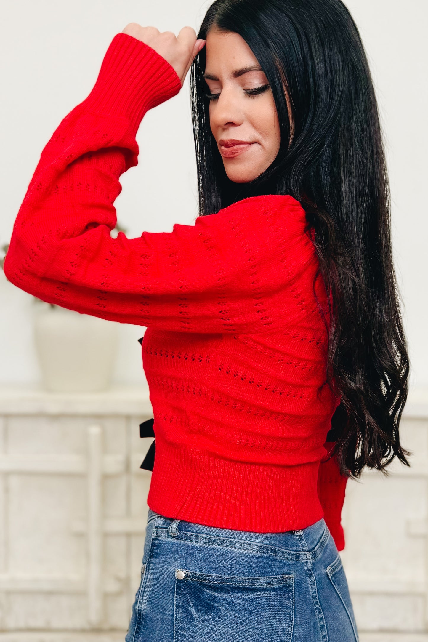 Open Surprise Bow Cardigan