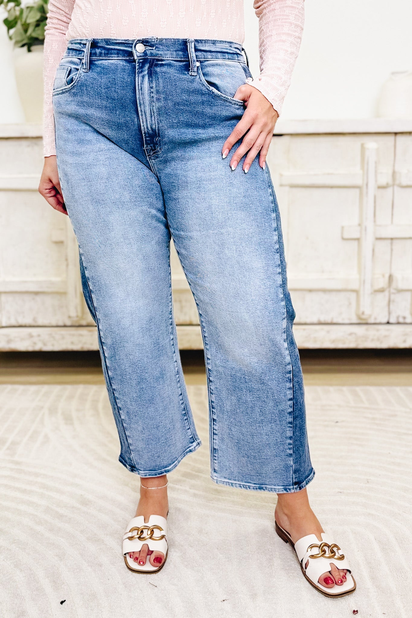 Always By My Side By Anniewear - Two Tone Barrel Jeans - 2 Colors!