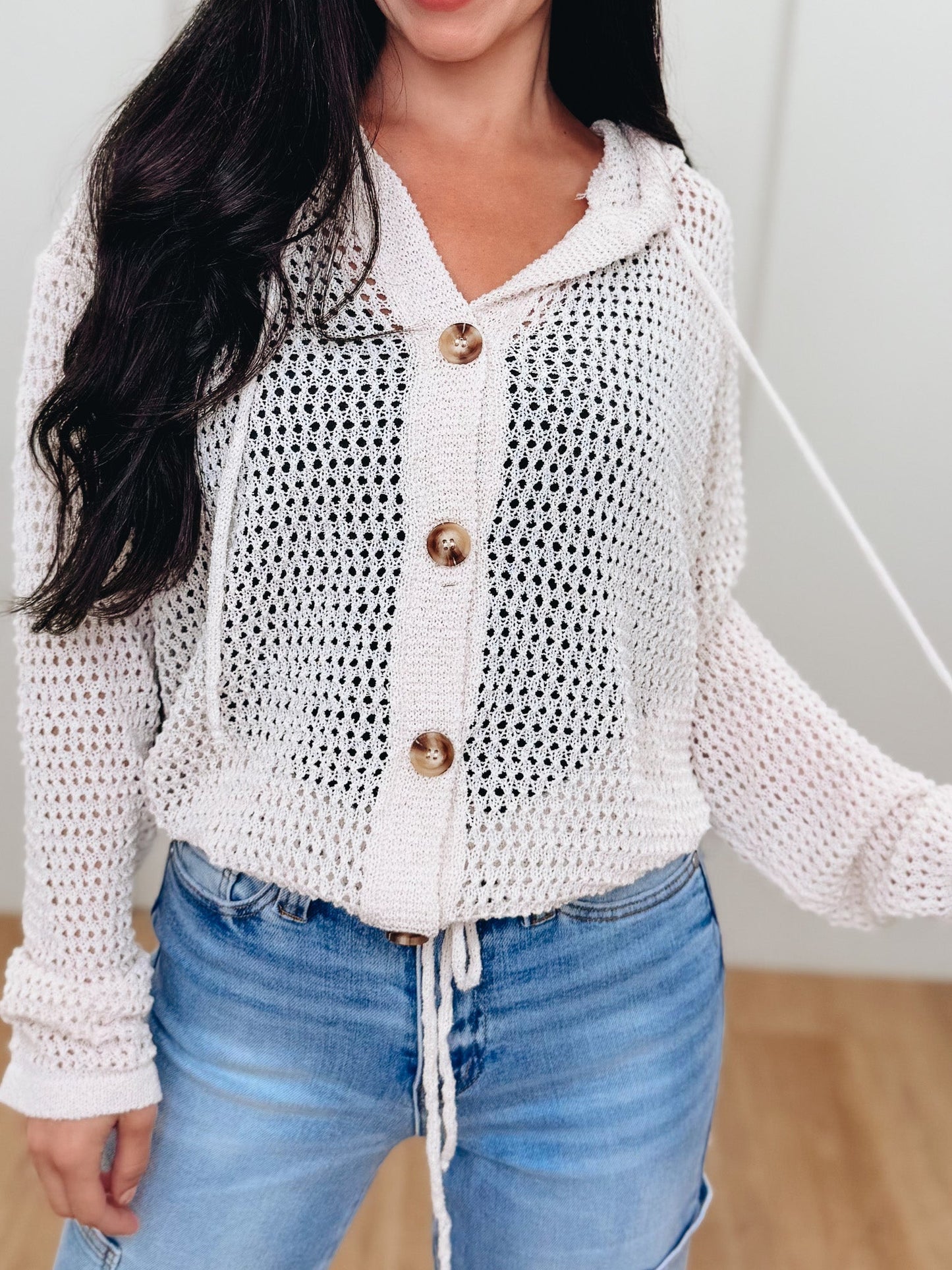 The Soft Escape Hooded Button Down Top - 2 Colors!
