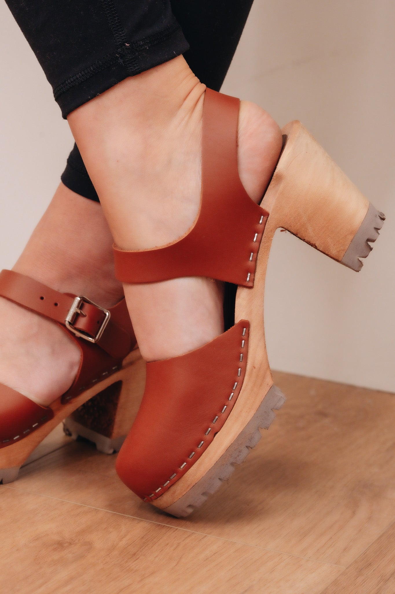 MIA Abba Heel Clogs - Luggage