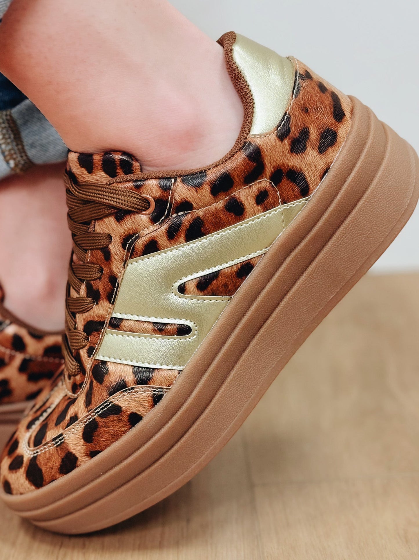 Topping Double Strap Platform Sneakers - Leopard