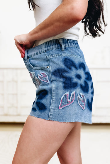 Sunshine Daisy Shorts - Denim