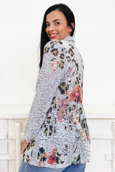 Blazing Lace Leopard Floral Blazer