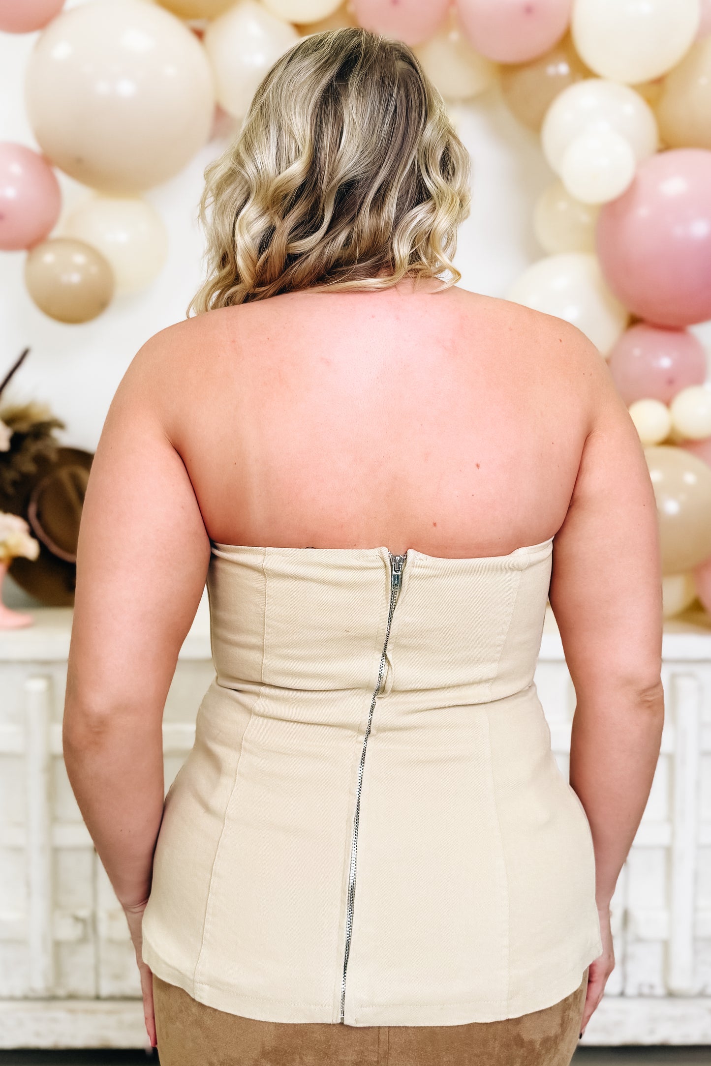 Nashville Nights Western Buckle Strapless Top