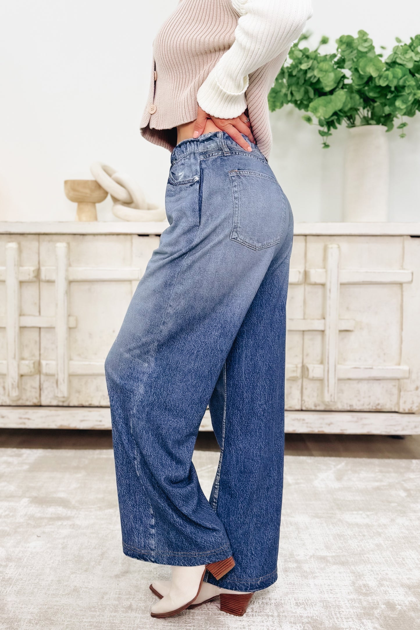 The Night Shift By BAR Label - High Rise Wide Leg Sweatpants