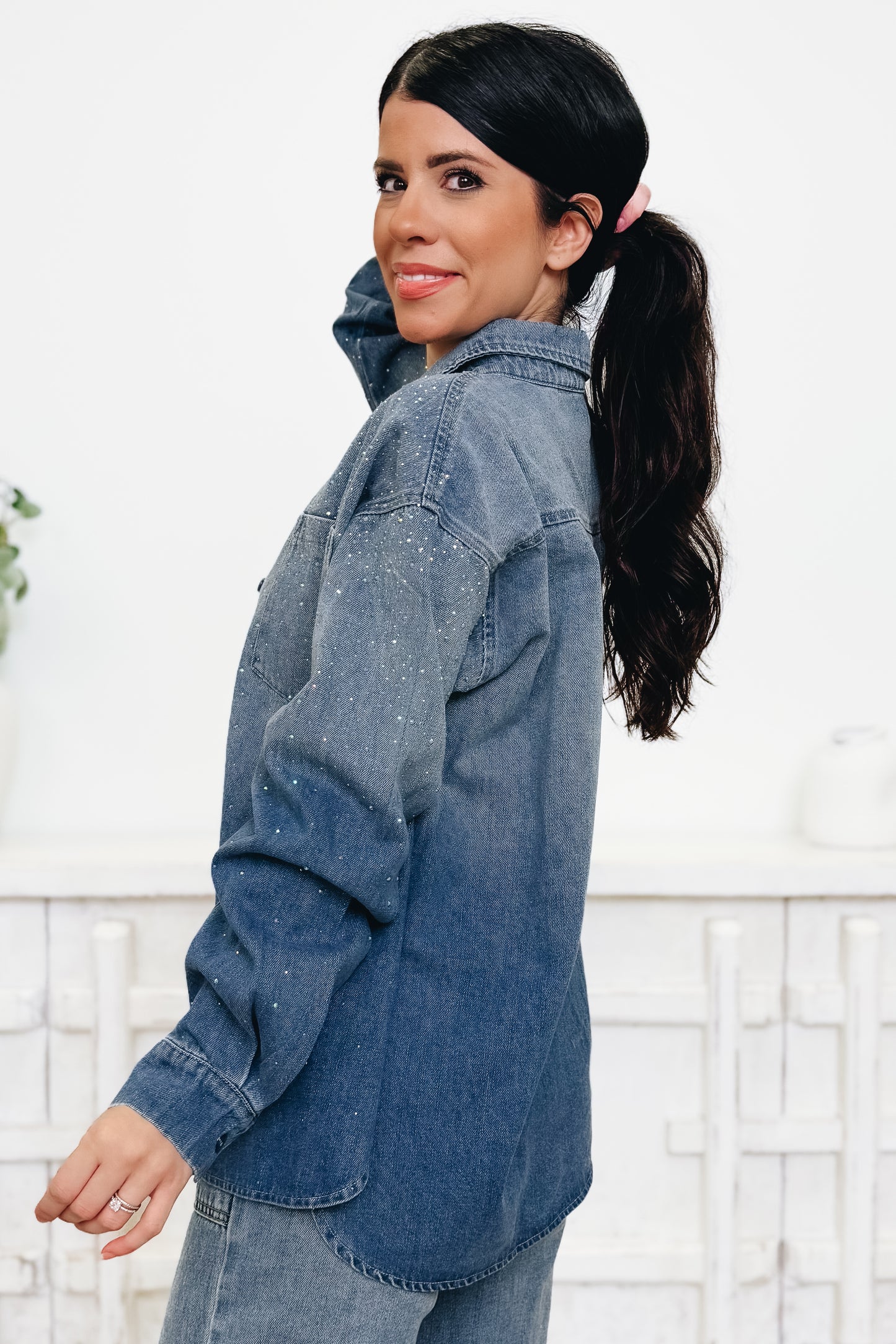 Get Your Sparkle Back Button Down Top