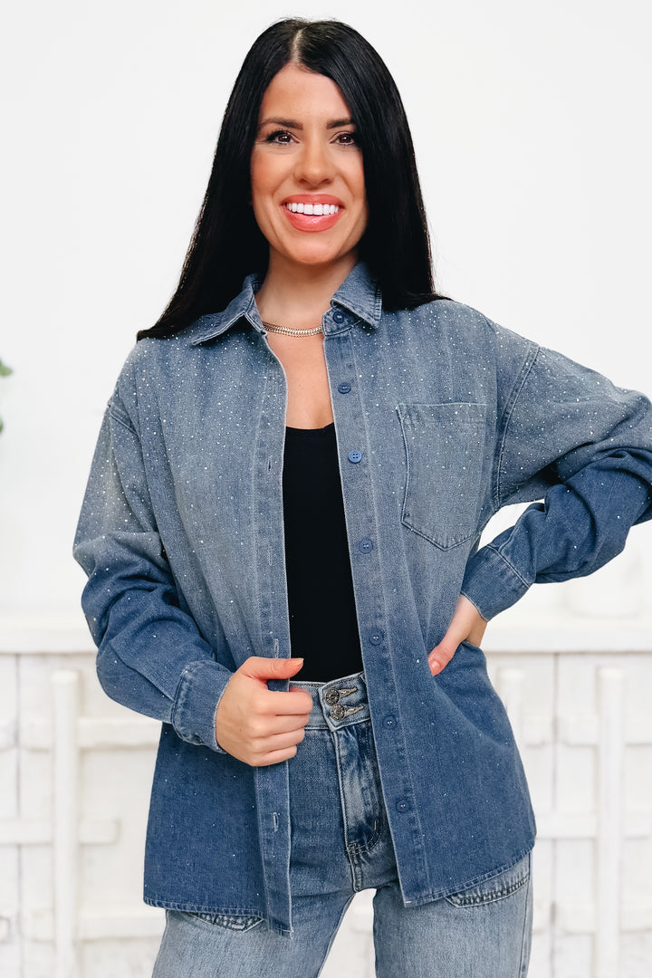 Get Your Sparkle Back Button Down Top