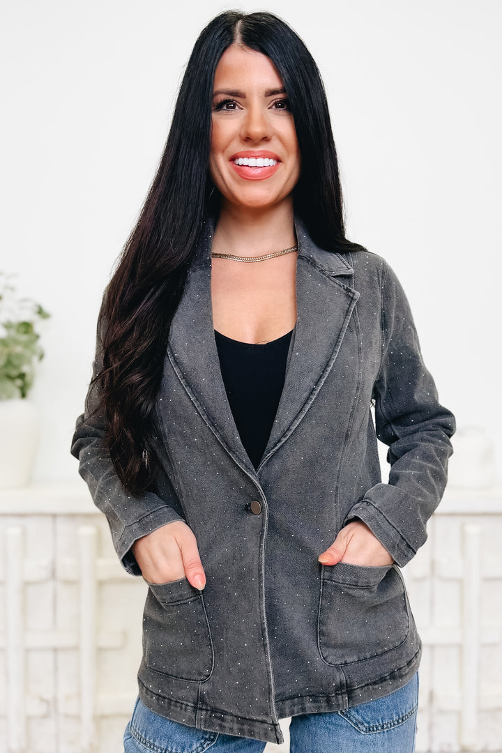Shine & Glow Rhinestone Denim Jacket