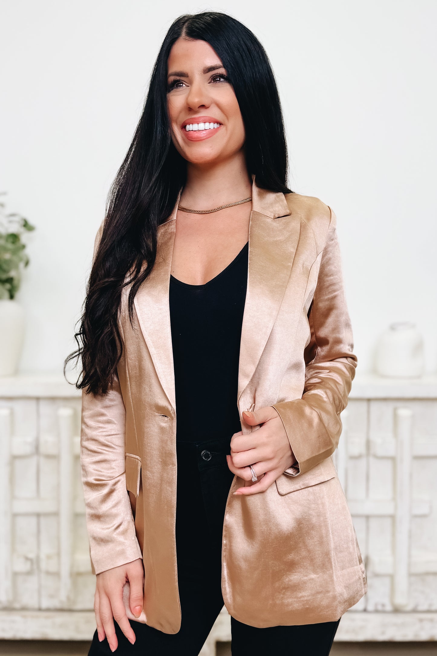 Keeping It Brief Satin Blazer - 2 Colors!