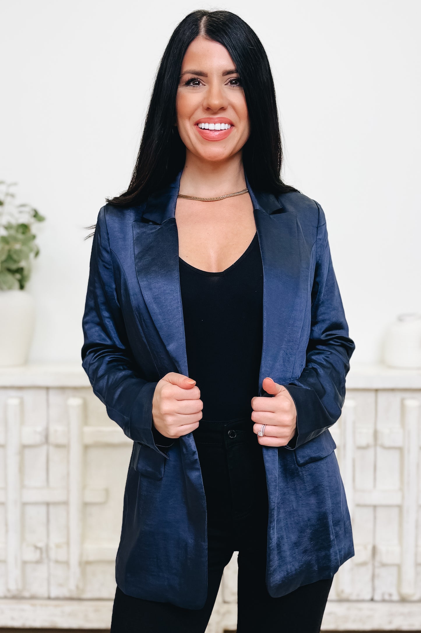 Keeping It Brief Satin Blazer - 2 Colors!