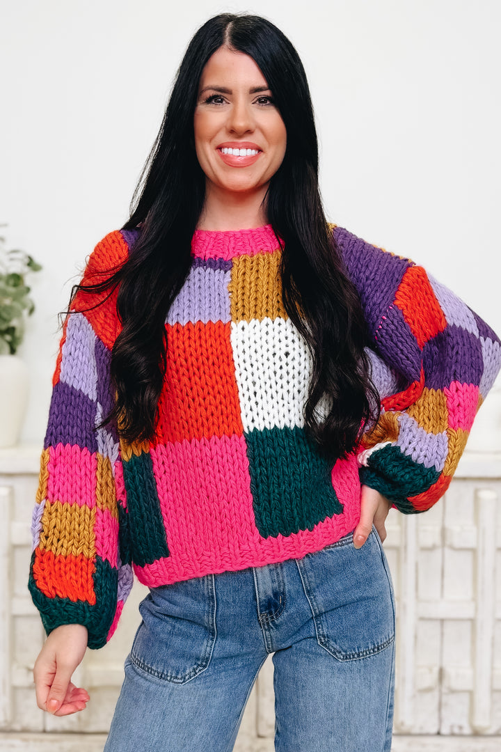 Block Don't Stop Crochet Sweater