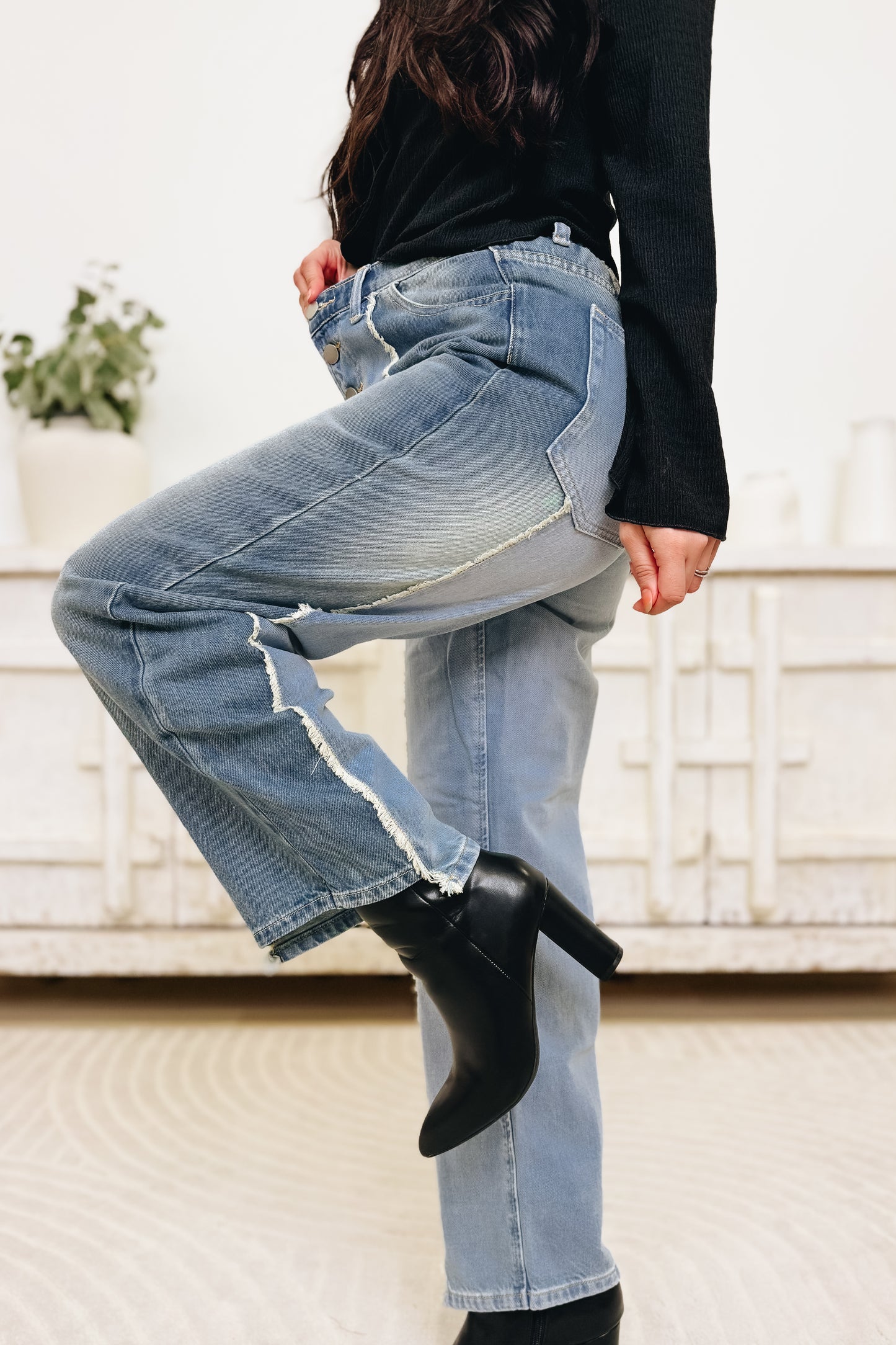 Split Decision Denim Pants