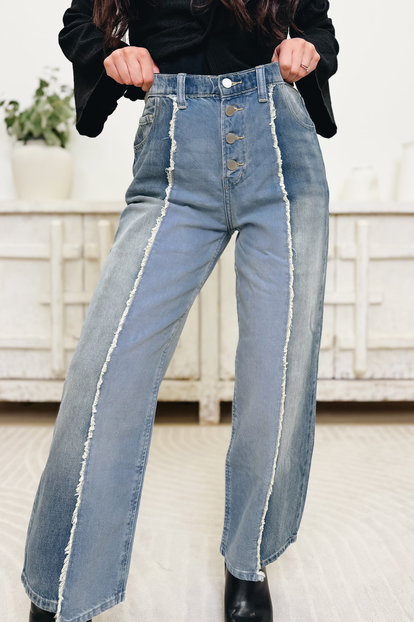 Split Decision Denim Pants