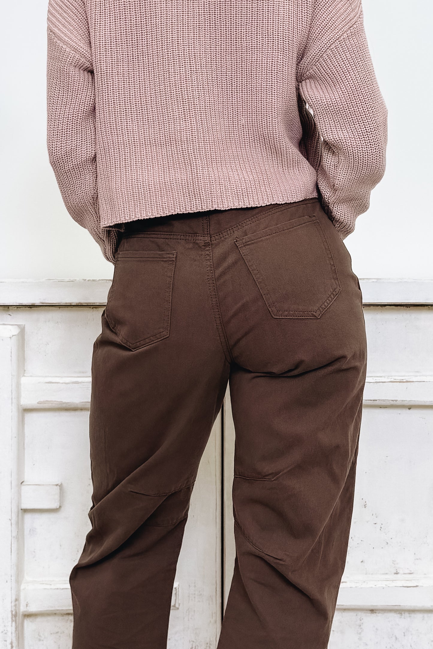 Worn Wild By Le Lis - High Rise Barrel Jeans - Chocolate