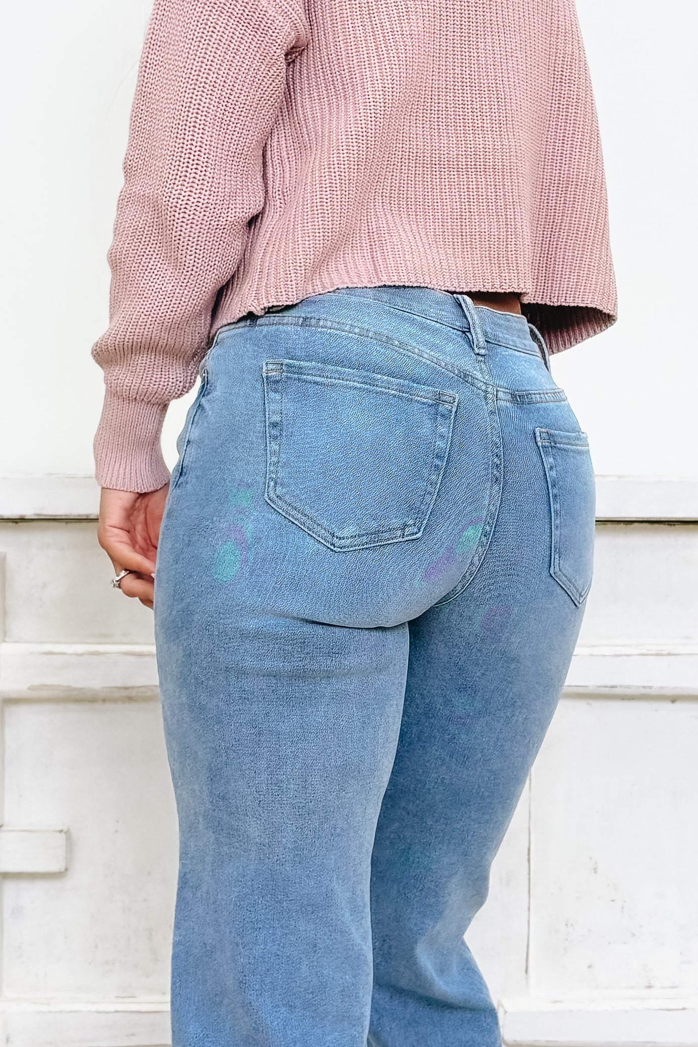 The Chic By Mica - Mid Rise Loose Fit Straight Jeans