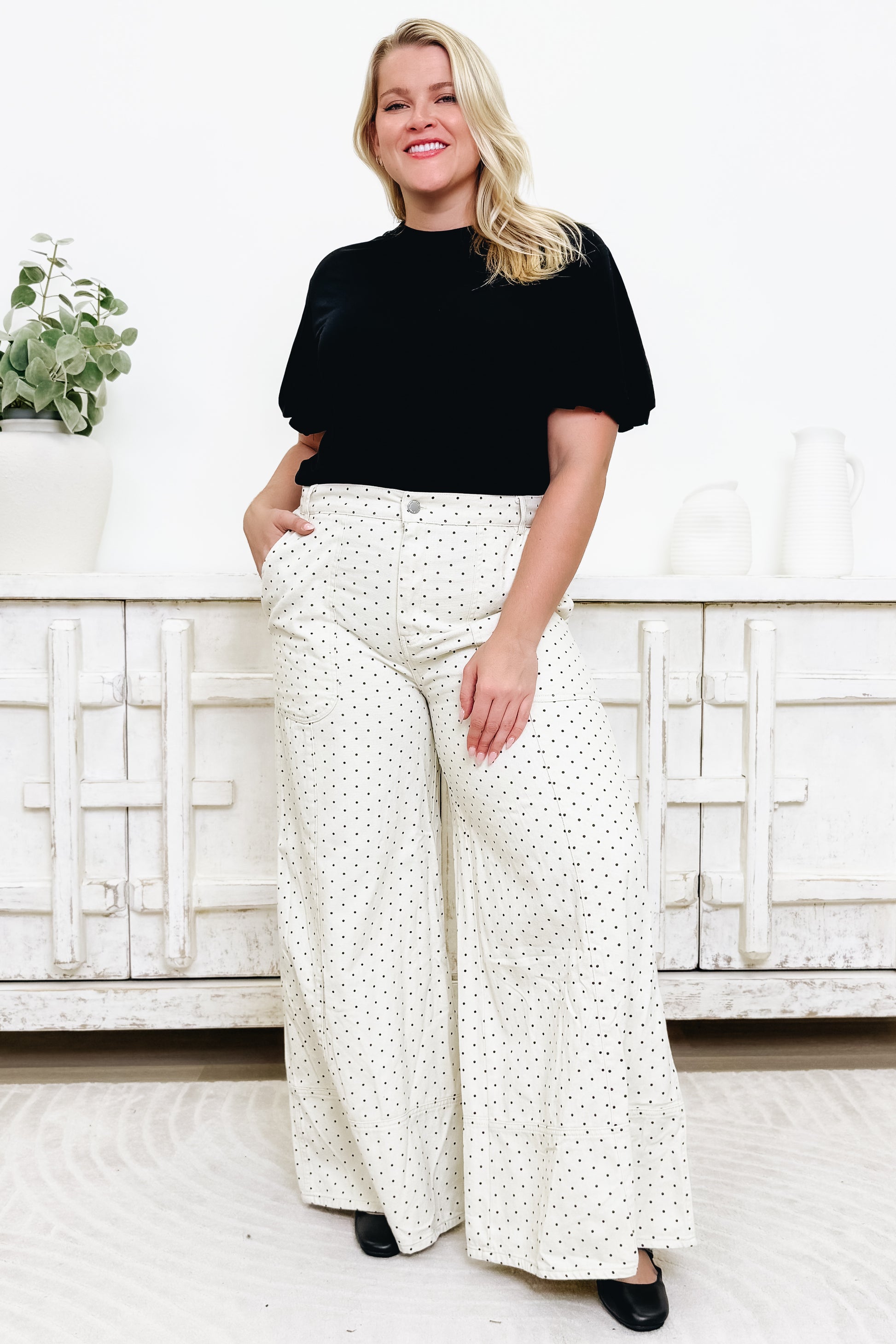 Dot & Dash Ruffle Lace Pants - 2 Colors!