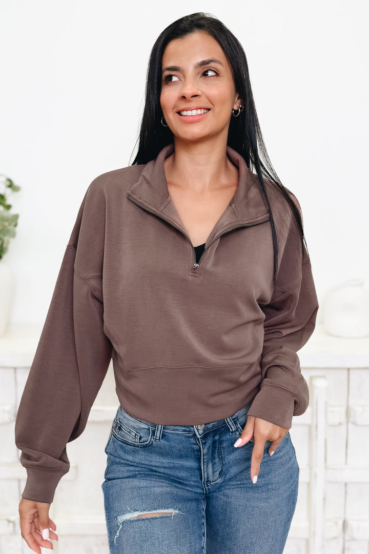 Silver Lining Luxe Quarter Zip Top - 2 Colors!