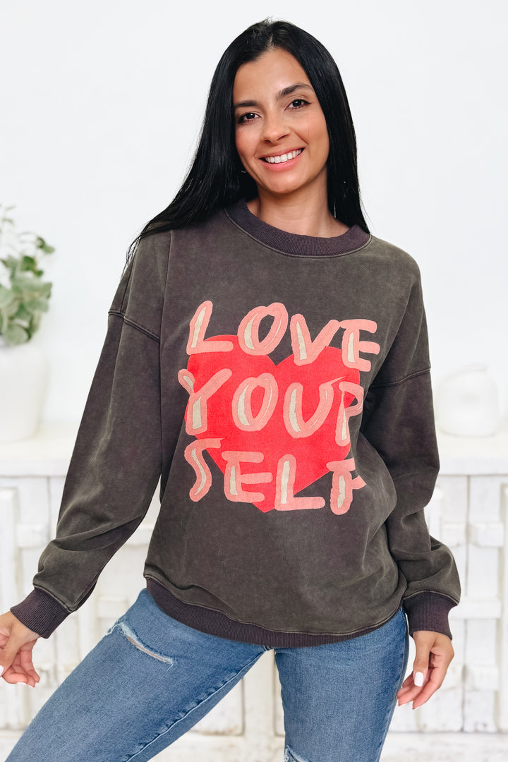 Love Yourself Graphic Sweatshirt