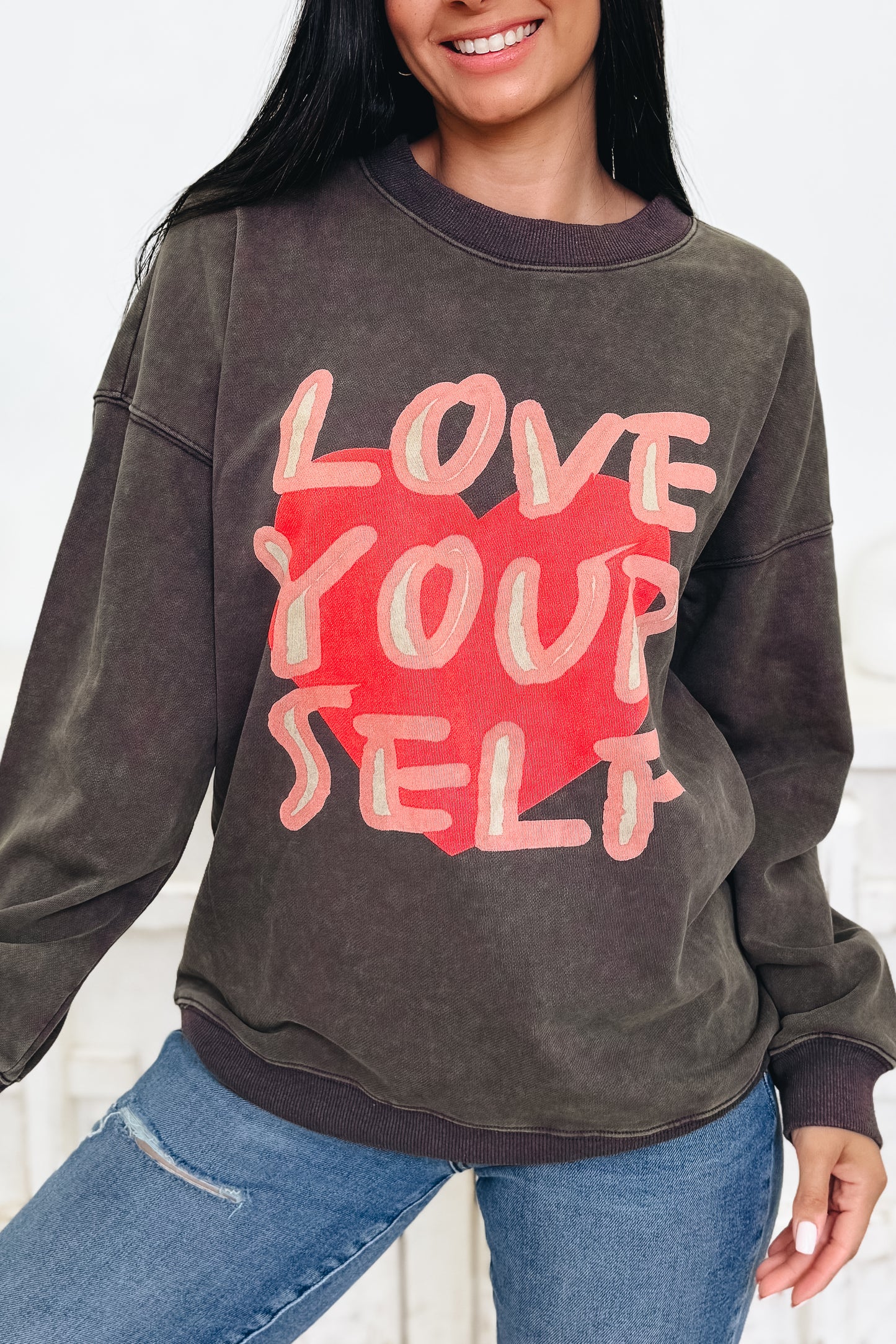 Love Yourself Graphic Sweatshirt