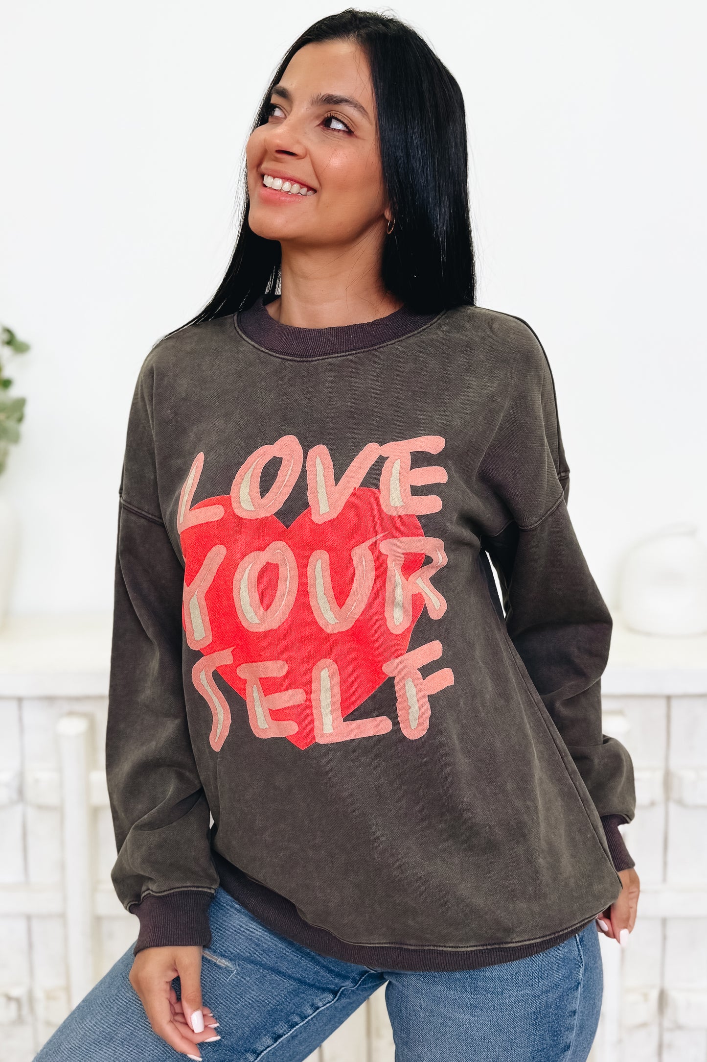 Love Yourself Graphic Sweatshirt