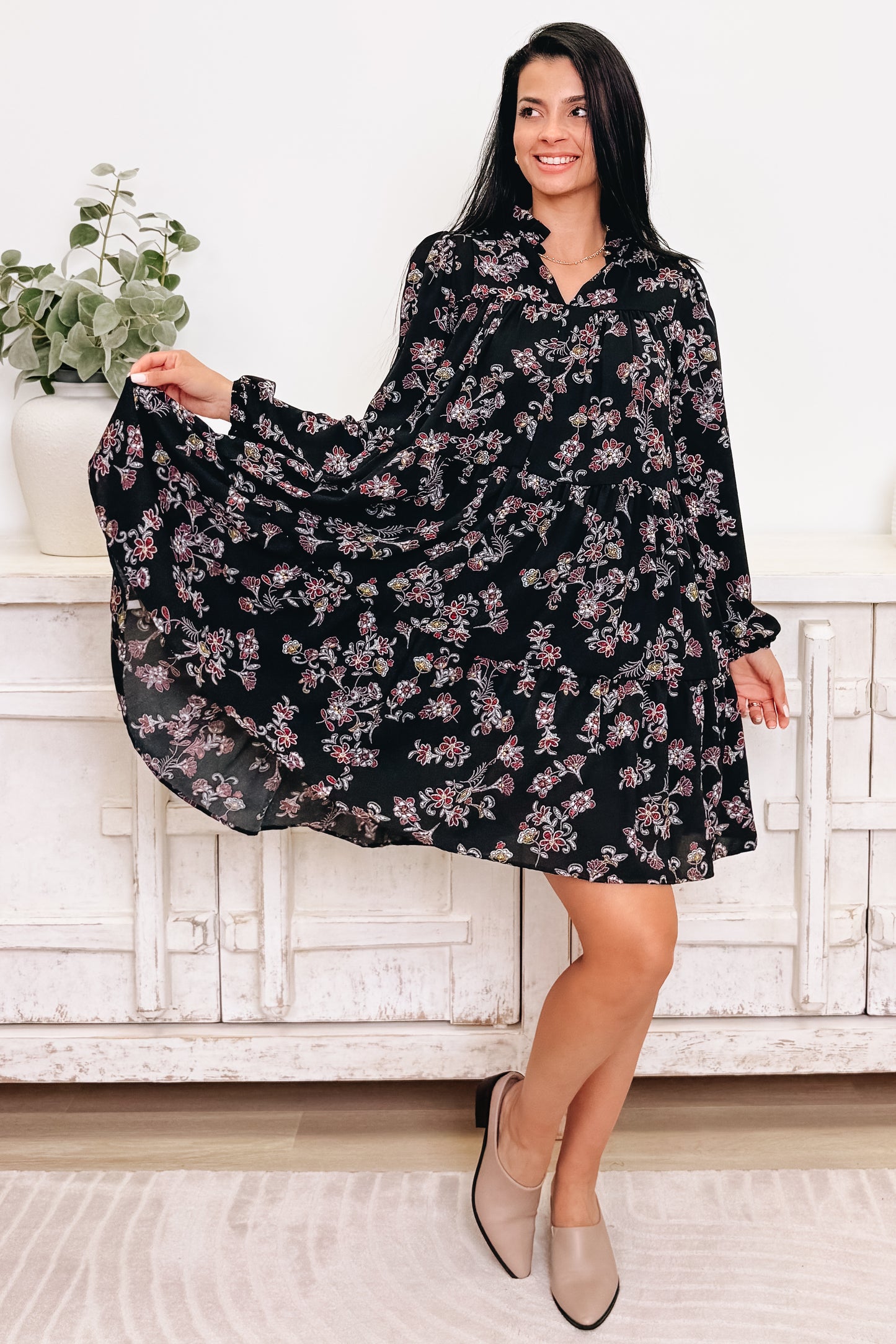 Coming Right Up Floral Dress