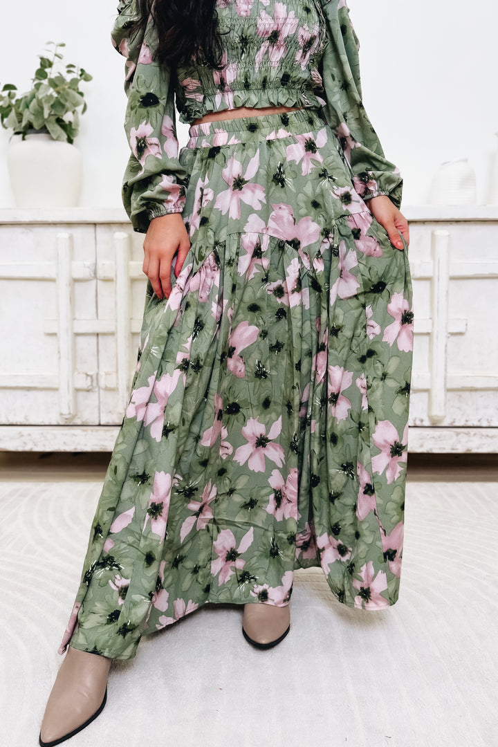 Sweet Magnolia Floral Maxi Skirt