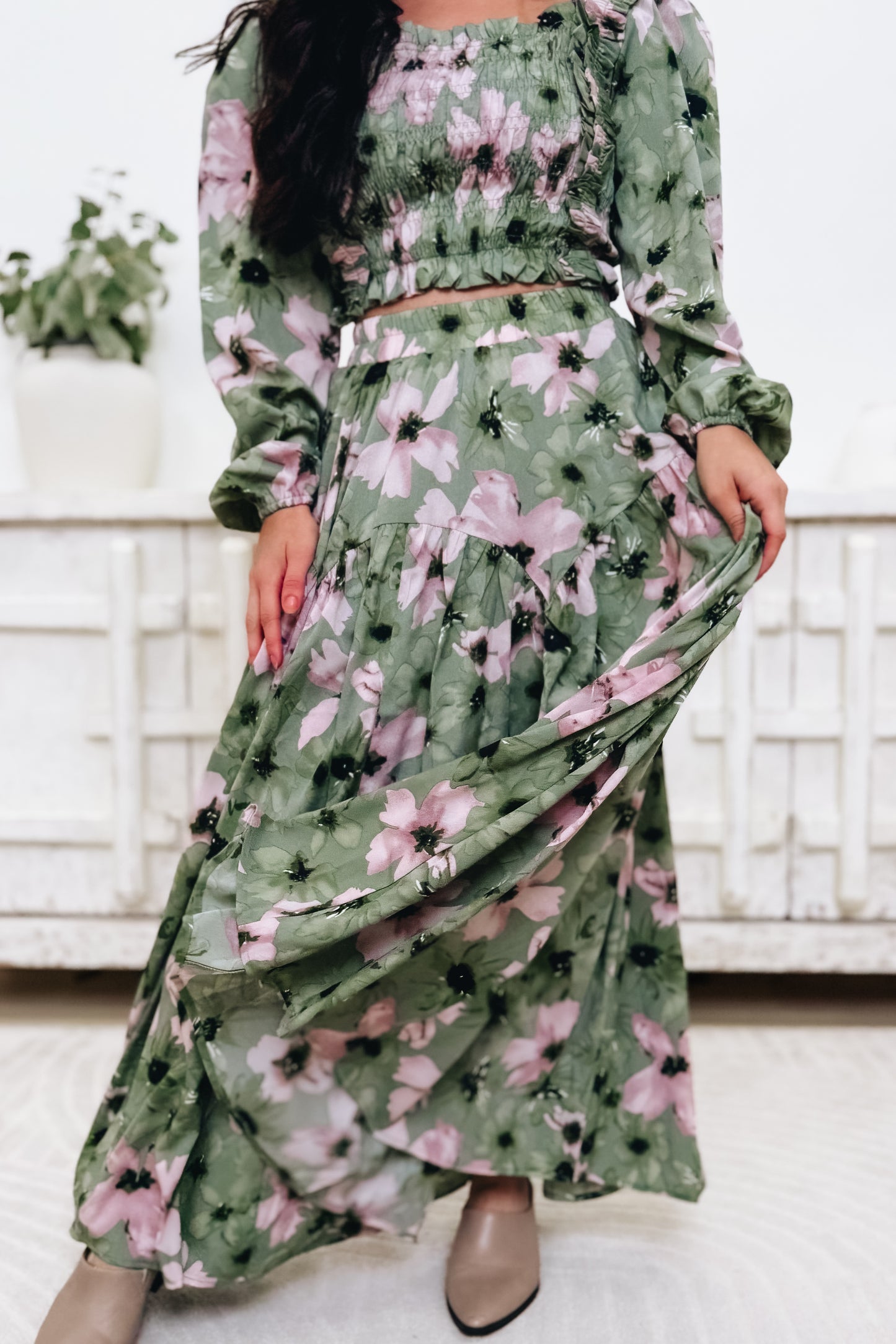 Sweet Magnolia Floral Maxi Skirt