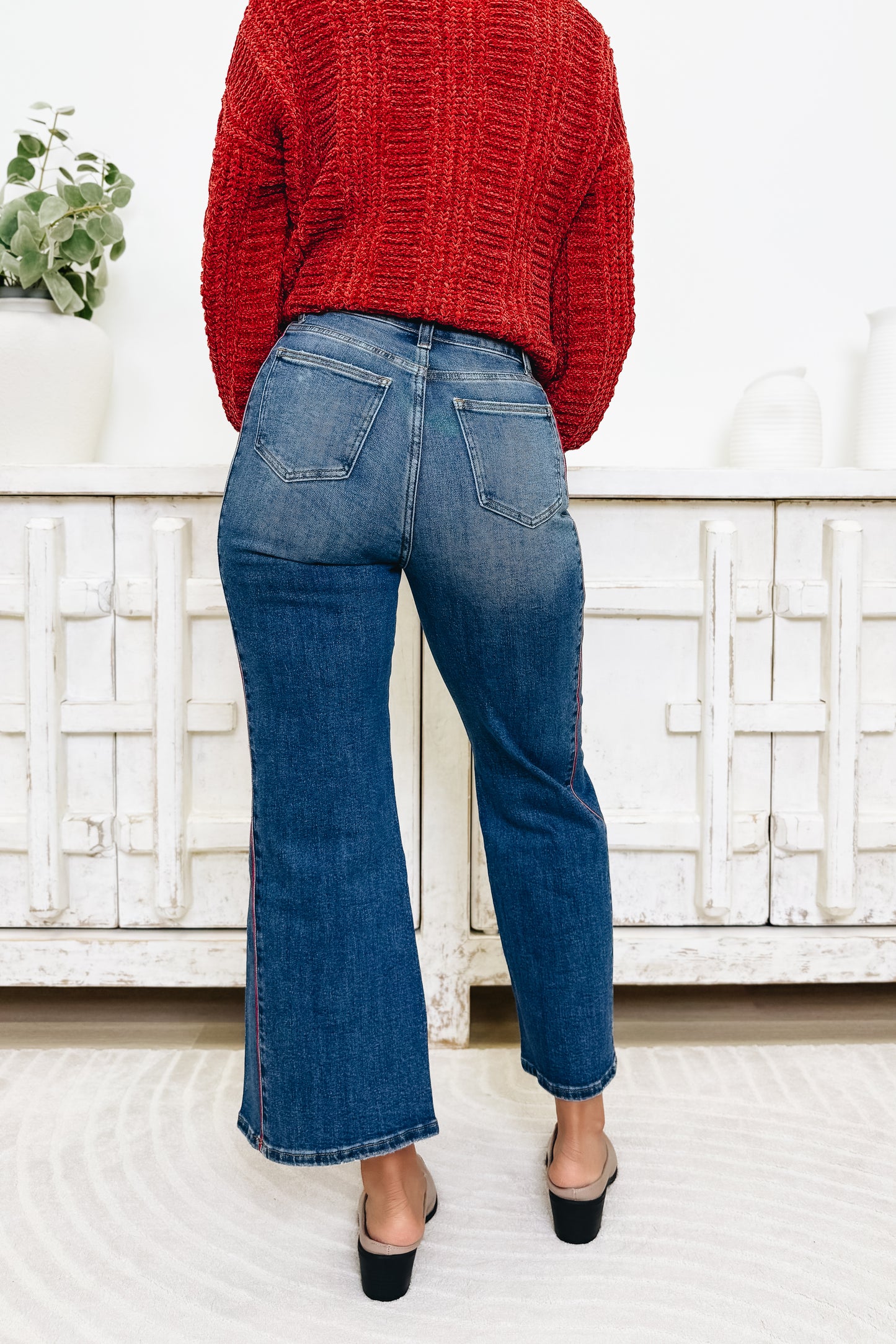 Let's Ride Wide Leg Jeans - Medium Indigo