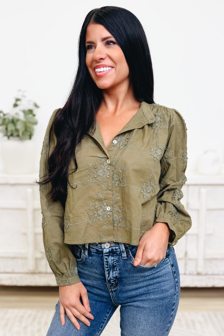 3D For Me Button Down Top