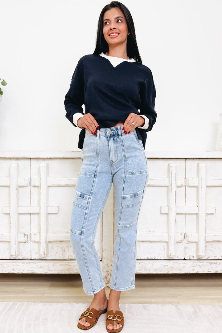 Honey Love By Risen - High Rise Ankle Straight Jeans - 2 Colors!