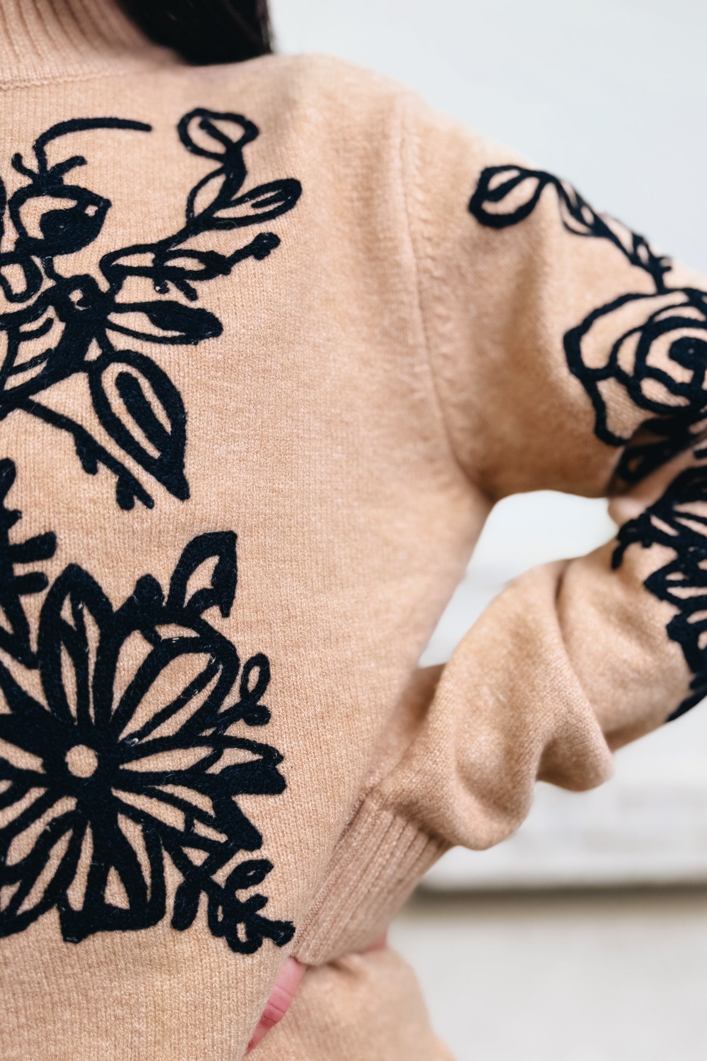 Glam & Grid Floral Sweater