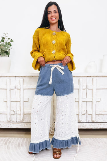 Patched Up Prayed Up Pants - Denim