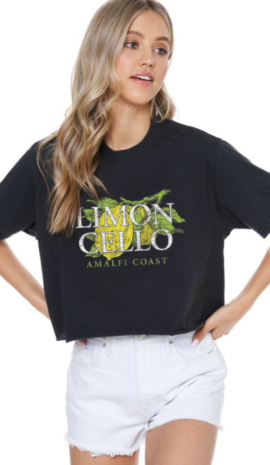 Limon Cello Amalfi Coast Crop Graphic Tee - 2 Colors!