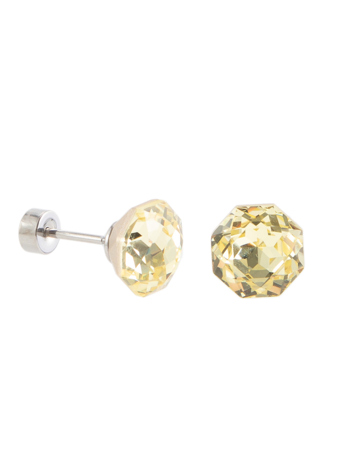 Prim Hexagon Earrings - Pale Yellow