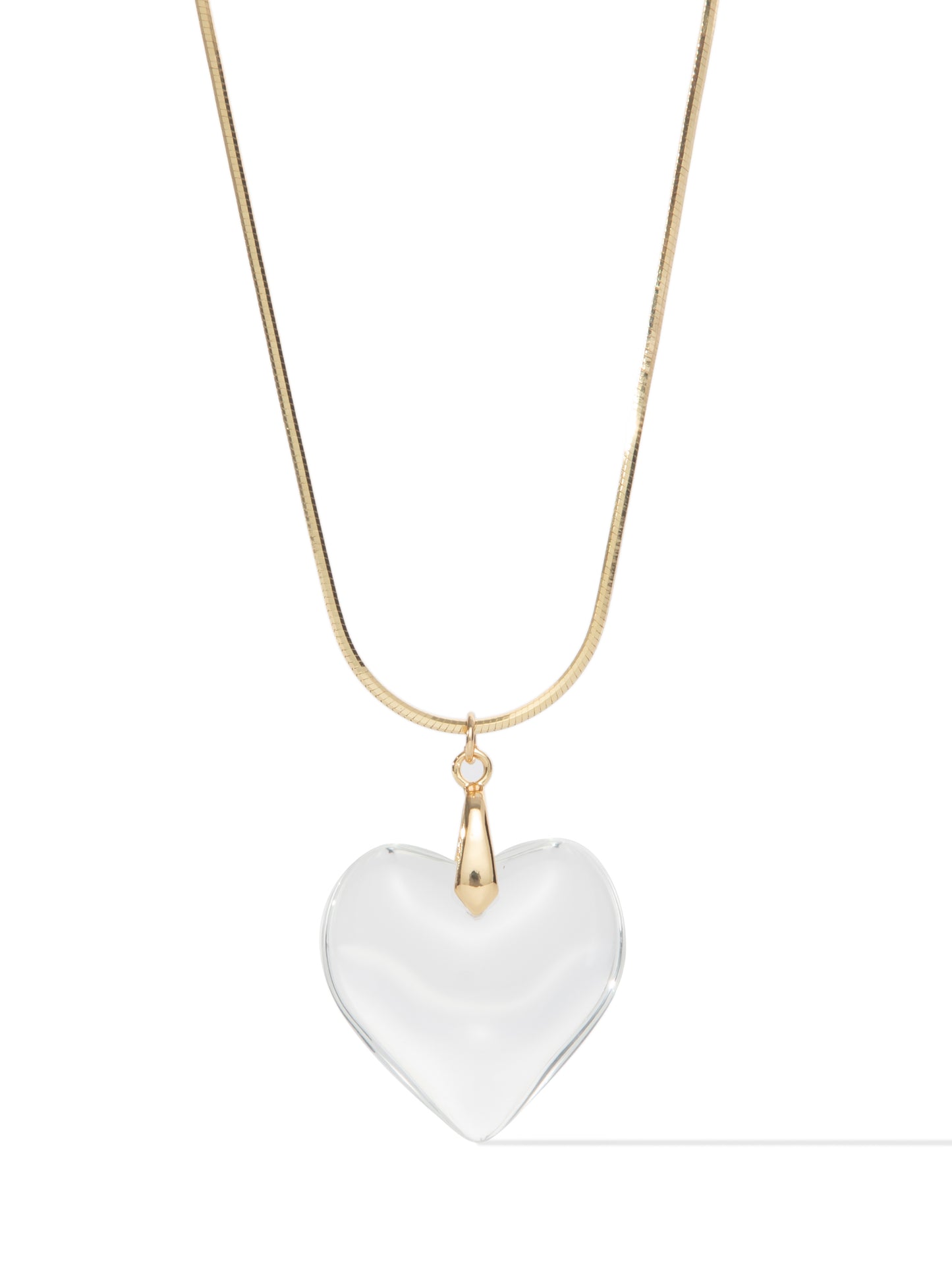 Glass Heart Necklace - Clear
