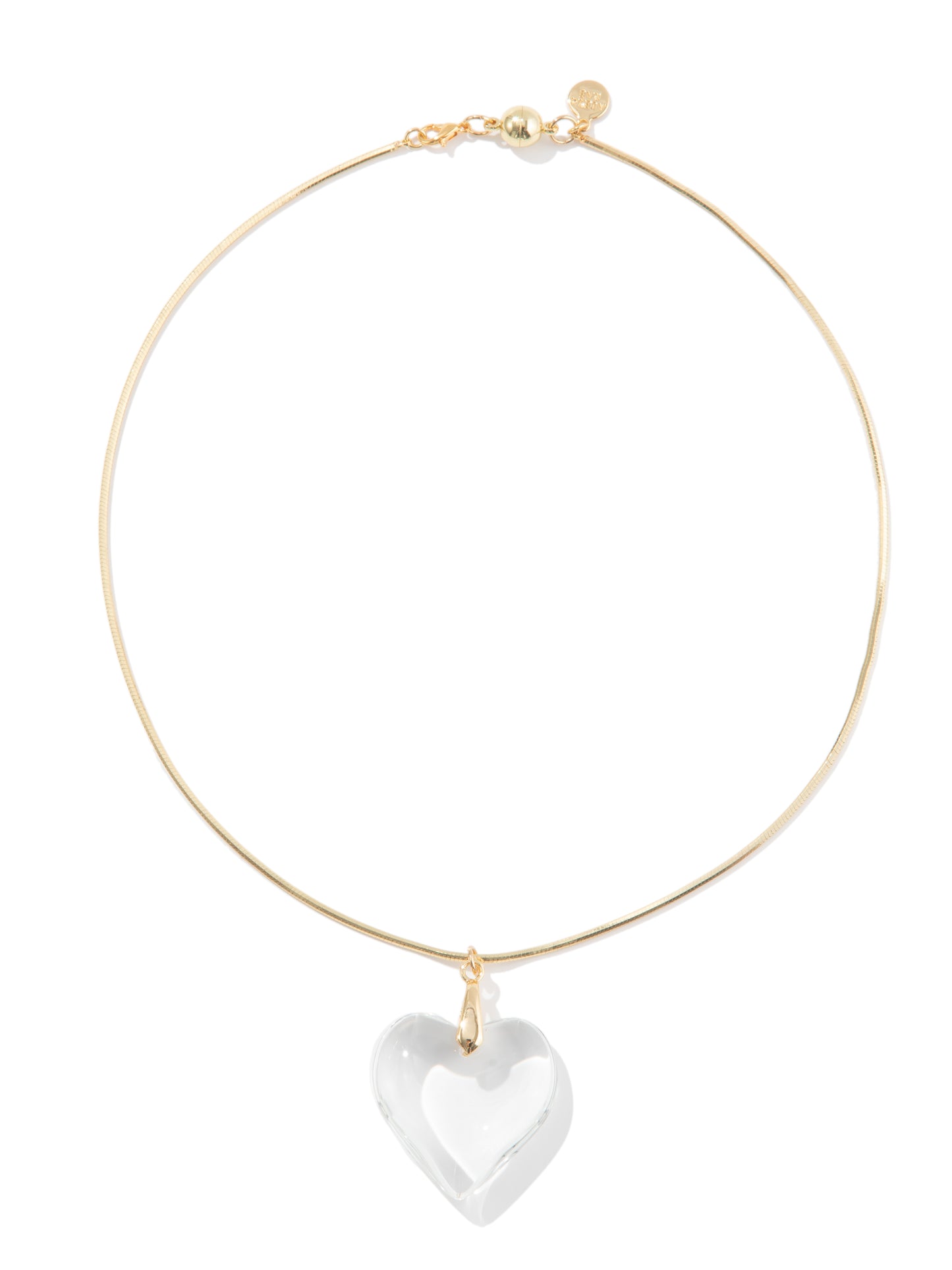 Glass Heart Necklace - Clear