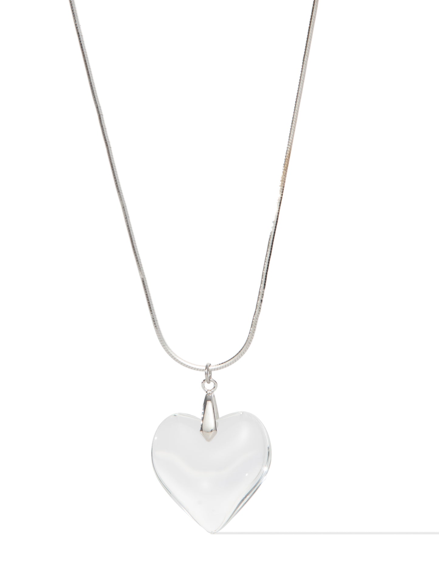 Glass Heart Necklace - Clear