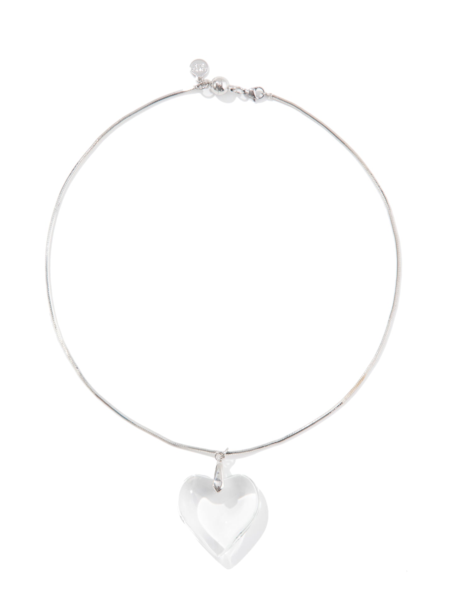 Glass Heart Necklace - Clear