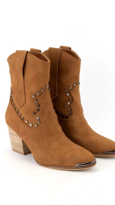 Pandora Vintage Western Booties - Toffee