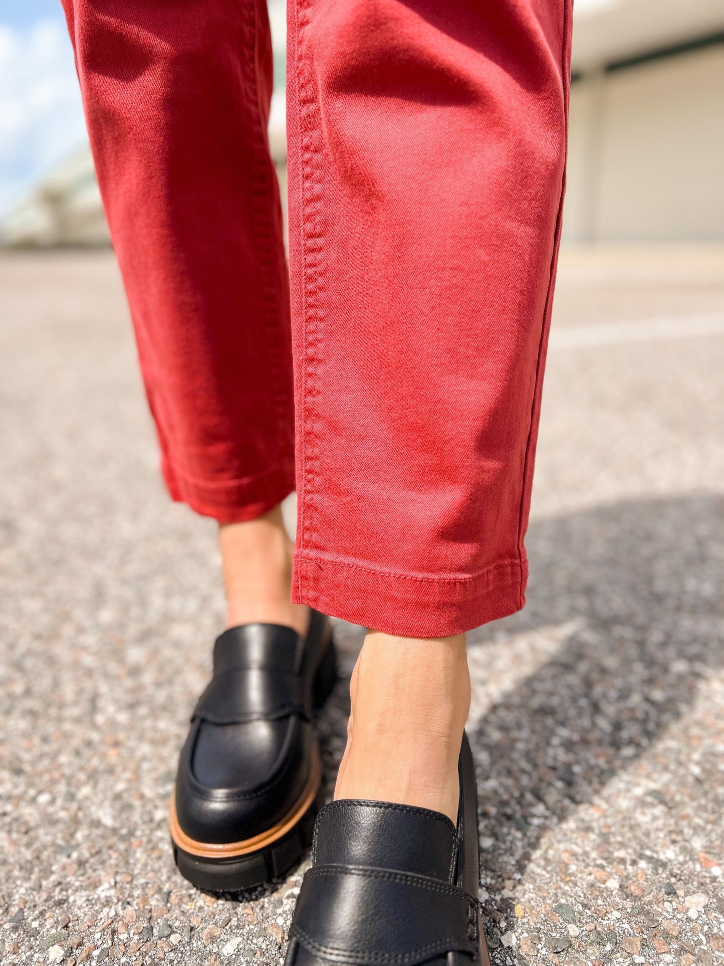 Risen Angelina Cargo Boyfriend Jeans - Brick