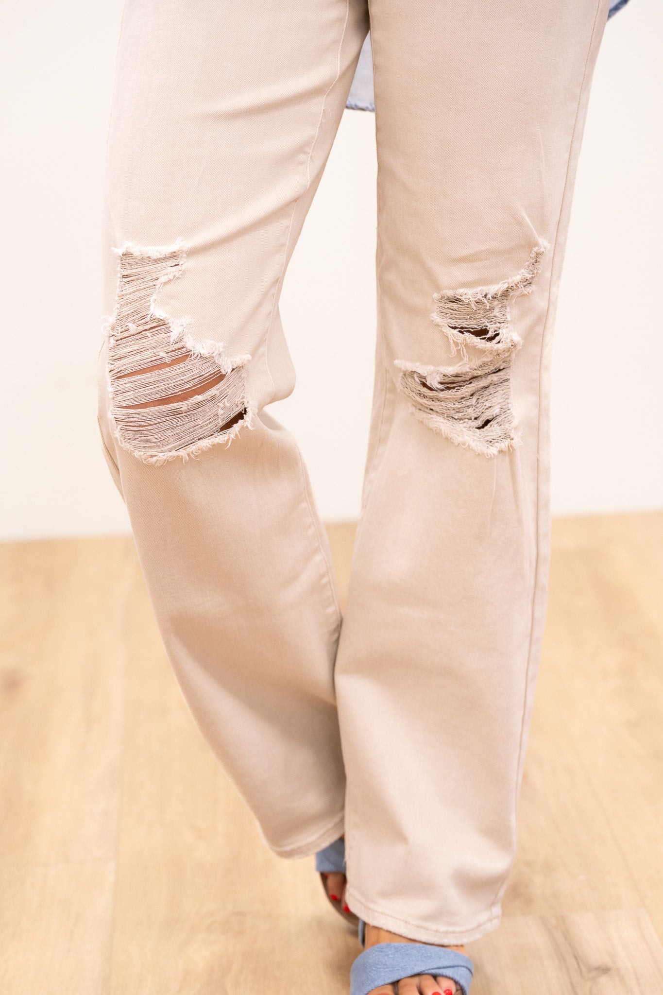 Judy Blue Uptown Funk High Rise Garment Dyed Distressed 90's Straight Jeans