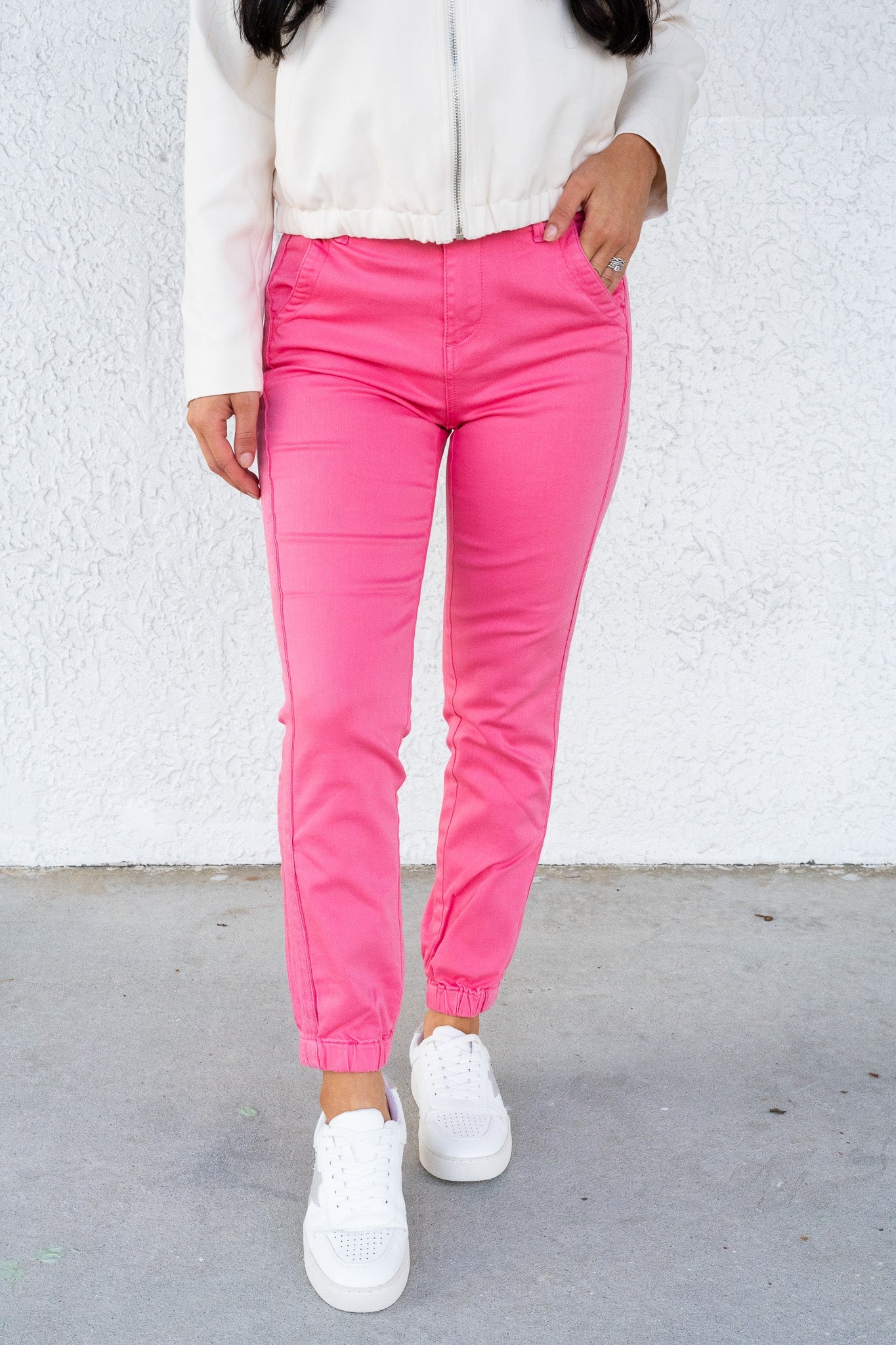 Risen Top Gun Jogger Jeans - Hot Pink