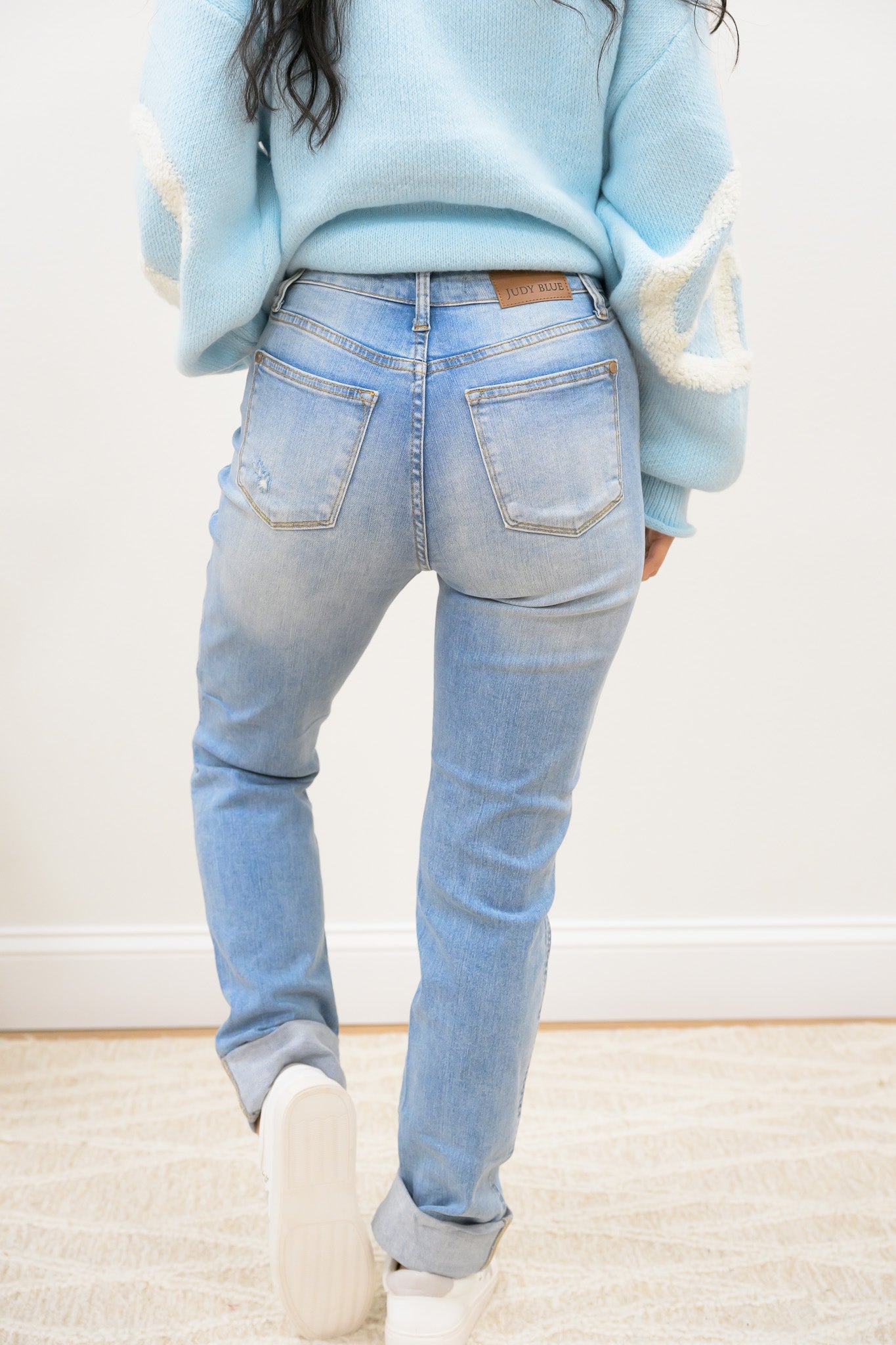 Globe Trotter By Judy Blue - High Rise Patch Pocket Destroy Boyfriend Jeans